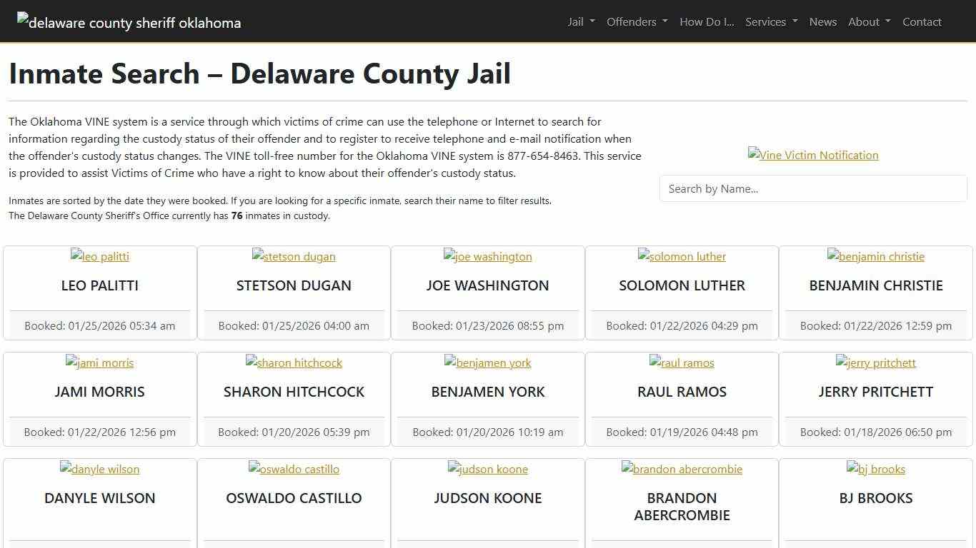 Inmate Search Delaware County Sheriff's Office