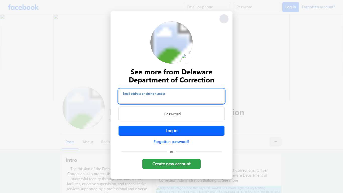 Delaware Department of Correction Facebook